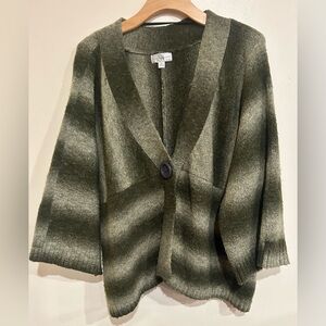 VTG Studio Works Chunky Stripe Button Cardigan Women’s Size 1x Fairy Boho Whimsy